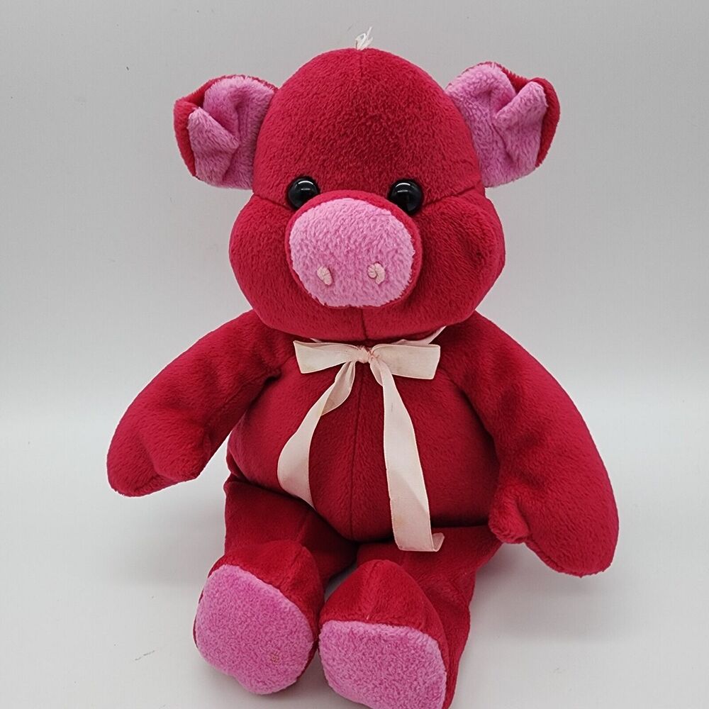 Kellytoy Pink Fuschia Pig Plush 16” Cuddle Pal Bean Pals Stuffed Toy Floppy Vtg
